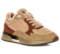 Guess Moxea Run Ispirato Pelliccia Lace Up Trainer Donna In Marrone EU 36-42