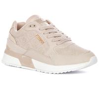 Guess Moxea Run Ispirato Sneakers Lace Up Donna In Bianco Marrone UK 3 - 8