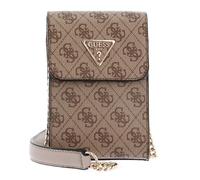 GUESS Noelle Flap Chit Chat Phone Bag Latte Logo