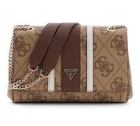 GUESS Noelle II Convertible Xbody Flap Bag Latte Logo / Brown