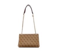 GUESS Noelle II Convertible Xbody Flap Bag Latte Logo / Brown