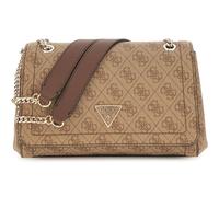 GUESS Noelle II Convertible Xbody Flap Bag Latte Logo / Brown