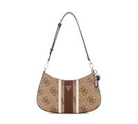 GUESS Noelle II Top Zip Shoulder Bag Latte Logo / Brown