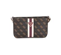 GUESS Noelle Mini borsa a tracolla con zip, Logo marrone, One Size, Noelle Mini Top Zip Spalla