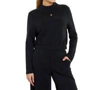 Guess Felpa Donna Olympe Collo alto con logo Nero corvino Large