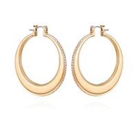 GUESS Orecchini a cerchio con pietra di cristallo color oro