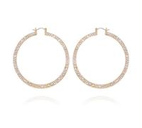 GUESS Orecchini a cerchio con pietra di cristallo dorata