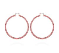 GUESS Orecchini a cerchio con pietra di cristallo in oro rosa