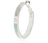 Guess Orecchini a cerchio in argento smaltato, taglia unica, argento, Misura unica, Argento, Senza_pietra