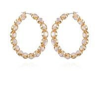 GUESS Orecchini a cerchio in cristallo trasparente color oro