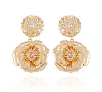GUESS Orecchini a goccia con fiori dorati