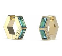 Guess Orecchini placcati in oro con zirconi blu Huggie Me JUBE03133JWYGAQT/U