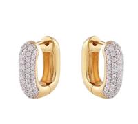 Guess Orecchini Ovali Placcati Oro con Zirconi JSBE04532JWYGT/U - Orecchini