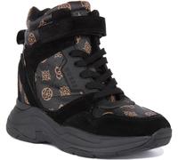 GUESS Orlando Plasform Zeppa Stivali da Donna Nero Marrone UK 2 - 8