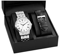 Guess Orologio Acciaio Inox, Nero Pelle Intercambiabili Cinturino SET-U10624G1