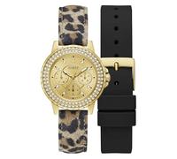 GUESS Orologio da donna da 36 mm, cinturino intercambiabile, quadrante color champagne, cassa color oro, Multicolore, classico