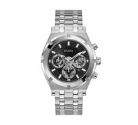 GUESS Orologio analogico 'Athena' nero / argento Uomo GUESS One Size nero / argento