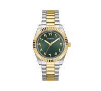 GUESS Orologio analogico 'Connoisseur' oro / verde scuro / argento Uomo GUESS One Size oro / verde scuro / argento