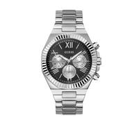 GUESS Orologio analogico 'Equity' nero / argento Uomo GUESS One Size