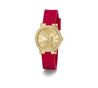 GUESS Orologio analogico 'FAWN' oro / rosso Donna GUESS One Size oro / rosso