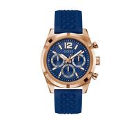 GUESS Orologio da polso da uomo Resistance silicone, oro rosa-blu