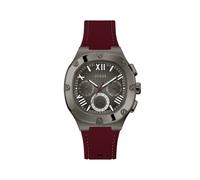 GUESS Orologio analogico 'Headline' grigio / rosso scuro Uomo GUESS One Size grigio / rosso scuro