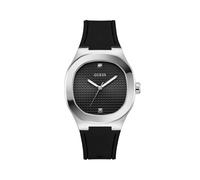 GUESS Headline - Orologio analogico al quarzo, da uomo, in acciaio inox, colore argento, 42 mm, nero