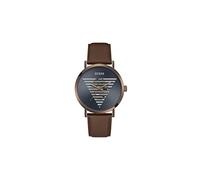 GUESS Orologio da uomo da 44 mm - cassa da caffè con quadrante blu navy cinturino marrone, Marrone, one