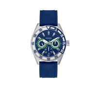 GUESS Orologio analogico 'LETTERMAN' blu / grigio argento / bianco Uomo GUESS One Size