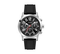 GUESS Orologio analogico 'Parker' nero / argento Uomo GUESS One Size nero / argento