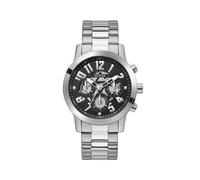 GUESS Orologio analogico 'Parker' nero / argento Uomo GUESS One Size nero / argento