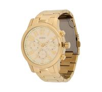 Guess Orologio da polso da uomo Parker, cinturino in acciaio inox dorato, vetro minerale, quadrante dorato, 5 bar, diametro cassa: 44 mm, GW1006G2