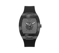 Guess Phoenix GW1066G3 - Orologio da polso da uomo, 43 mm, in acciaio inox, al quarzo, analogico, cinturino in silicone, nero, moderno, 5 bar