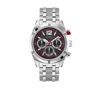 GUESS Orologio analogico 'RESISTANCE' rosso / nero / argento Uomo GUESS One Size rosso / nero / argento