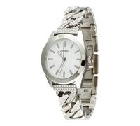 GUESS Orologio analogico 'Serena' argento / trasparente / bianco Uomo GUESS One Size argento / trasparente / bianco
