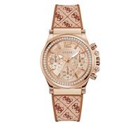 GUESS Orologio Charisma da donna in silicone, Oro rosso, Classico
