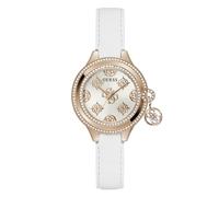 GUESS Orologio da polso da donna in pelle, oro rosso