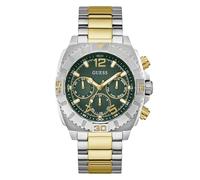 GUESS Orologio da polso da uomo, cronografo Traction GW0800G1, in acciaio inox, Bicolore, Bracciale