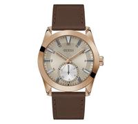 GUESS Orologio da polso da uomo Greyson GW0793G3 in pelle, oro rosso, cinghia