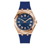GUESS Orologio da uomo 42mm, Blu/tonalità oro rosa/blu, classico