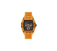 Guess, orologio da uomo alla moda, casual, Tonneau Diamond, 43 mm, quadrante nero, cassa e cinturino in acciaio inox