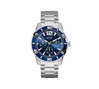GUESS Orologio da uomo con quadrante multiplo, Argento/blu., Bracciale