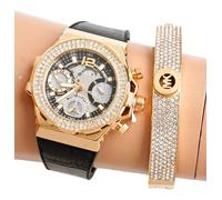 GUESS Orologio Donna GW0553L4 Fusion Cronografo Swarovski Cristalli IP Oro Nuovo