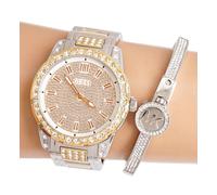 GUESS Orologio Donna U1337L4 Ladies Dress Swarovski Cristalli Bicolore Nuovo