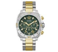 GUESS Orologio da polso da uomo, cronografo Traction GW0800G1, in acciaio inox, Bicolore, Bracciale
