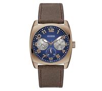GUESS Orologio Multi-quadrante al Quarzo Uomo con Cinturino in Pelle GW0792G4