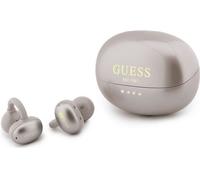 GUESS OWS con finitura metallica e logo classico AURICOLARI WIRELESS, Beige chiaro con finitura metallica