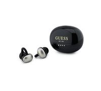 GUESS OWS con finitura metallica e logo classico AURICOLARI WIRELESS, Nero, Argento