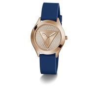 GUESS P RS GLD CS/SUN RS GLD GLITZ DL W/P RS GLD LOGO/BLU SMTH SILICONE STRP, Oro Rosa