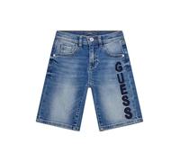 GUESS Pantaloncini in denim elasticizzato ecologico per bambini, Lavaggio indaco morbido e candeggina, 8 anni